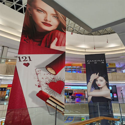 uv双喷布喷绘打印商场吊幔吊旗网格布夹黑刀刮布4s店双面吊旗