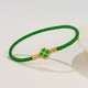 2026新款 原创设计彩色绿色四叶草手链女生高端金扣百搭钢丝绳手绳