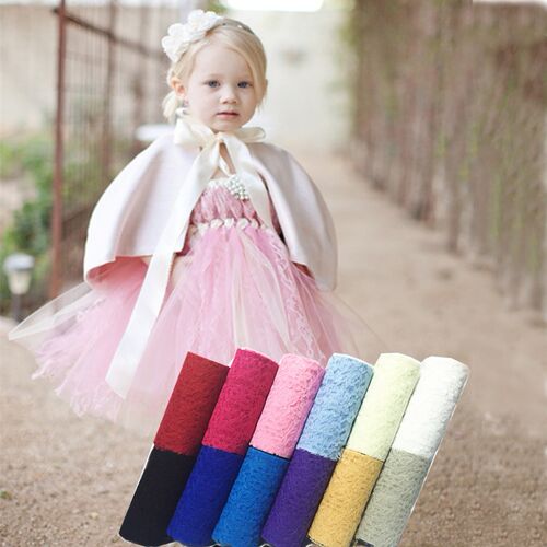15cm*10Yards Lace Tulle Roll Wedding Decor Rose Lace Fabric