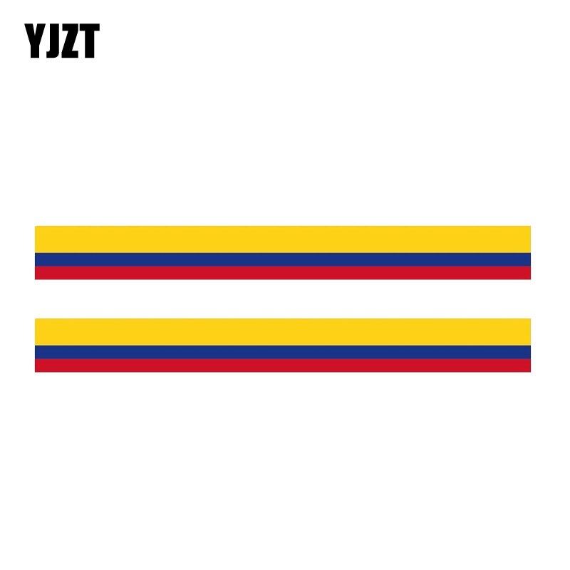 YJZT 2X 15.7CM*1.7CM Car Accessories Colombia Flag Decal He