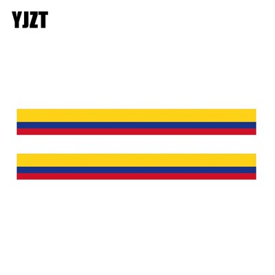 YJZT 2X 15.7CM*1.7CM Car Accessories Colombia Flag Decal He