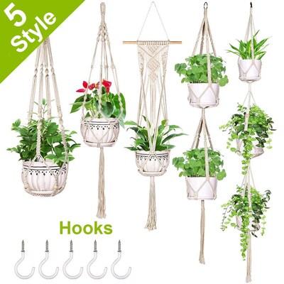 Ourwarm Macrame Plant Hanger Basket Hanging Plant Holder Wit