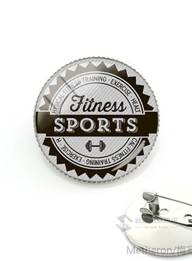 TAFREE Body Builders Art  Pattern Brooch Rhodium Plated Pin