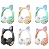 LED Cat Cute Bluetooth Ears Headphones Young Flashing 5.0