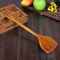 Natural Health Bamboo Wood Kitchen Slotted Spatula Spoon Mix