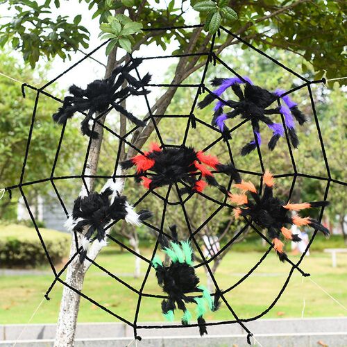 Halloween decoration props funny and tricky plush spider
