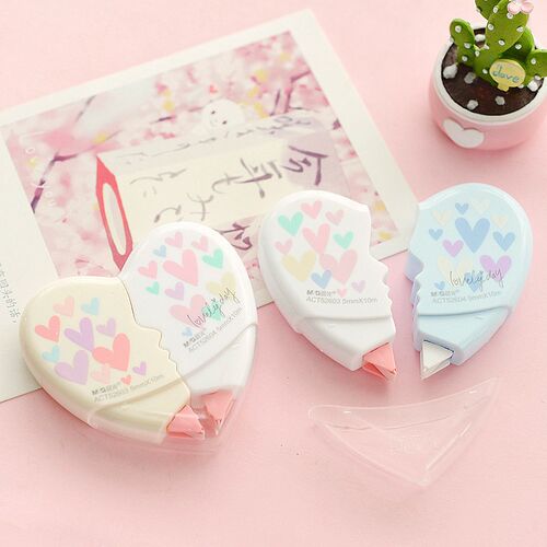 Ellen Brook 2 Pcs Cute Love Heart Correction Tape Aterial E