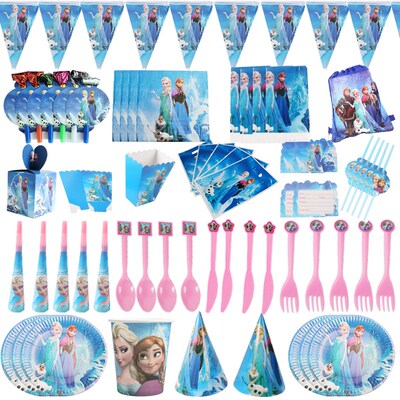 Frozen Theme Party Elsa Princess Disposable Tableware Set