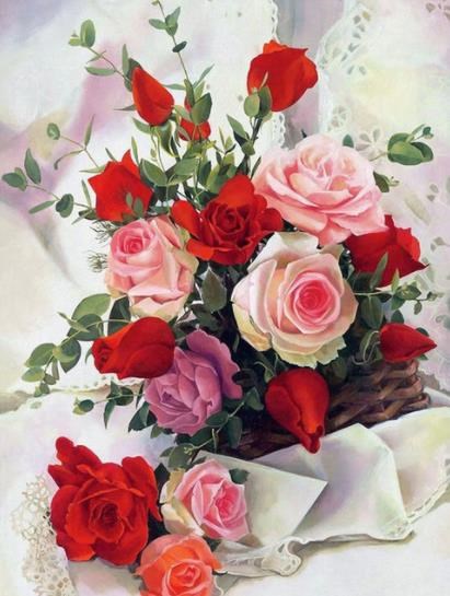 Full 5D Diy Square Daimond Painting ''Chinese Rose'' 3D Dia