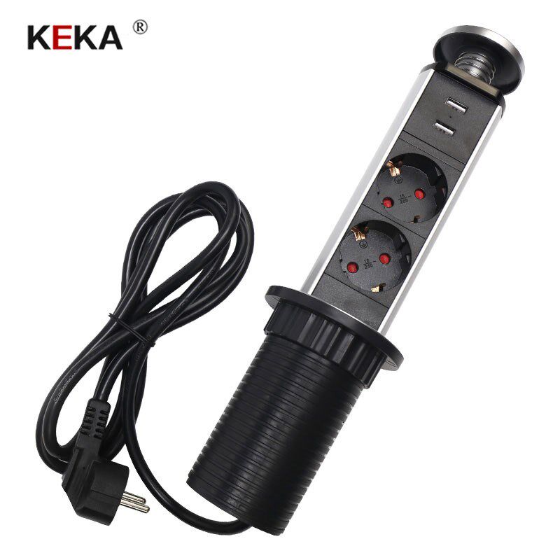 KEKA EU Plug socket 2 power sockets Kitchen Table Electrica