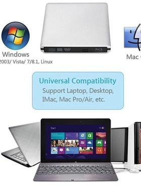 External Blu Ray DVD Drive 3D SB 3.0 Portable Bluray DVD CD