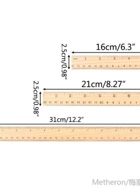 Limit shows 15cm 20cm 30cm Wooden Ruler Double Sided Student