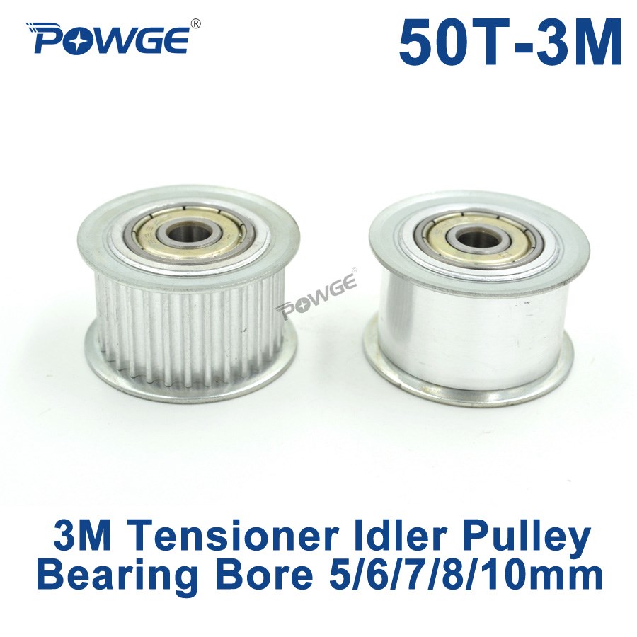 POWGE 50 Teeth 3M Idler Pulley Tensioner Wheel Bore 5/6/7/8