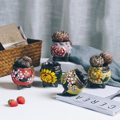 Jingdezhen Hand Pinching Fine Engraved Grindstone Sub glaze