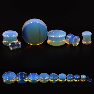 PAIR Stone Ear Plug Tunnel Ear Piercings Earring Gauges Hel