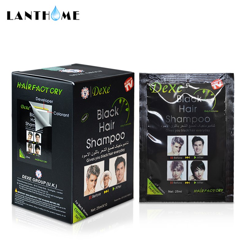 Dexe Black Hair-Shampoo Grey Minutes Cream 10pcs/Lot Buildin