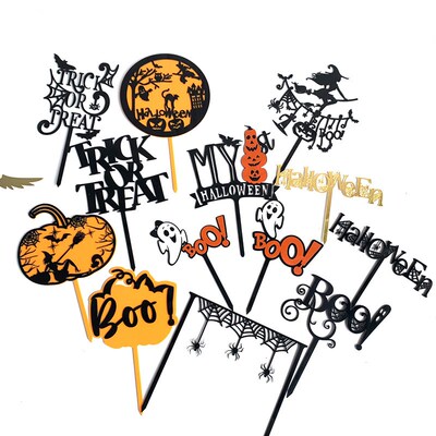 Acrylic Cake Topper Halloween Witch Pumpkin Cake Decoration