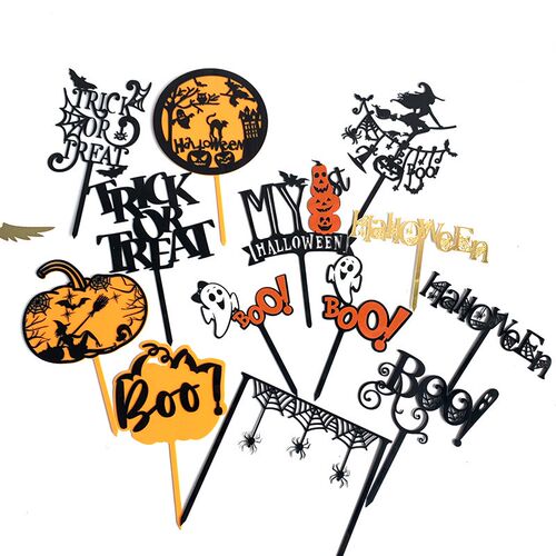Acrylic Cake Topper Halloween Witch Pumpkin Cake Decoration