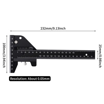 Multifunctional Home Measuring Aluminum Alloy DIY Tool Woodw