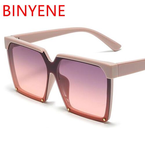 Nude Powder Square Sunglasses Women 2020 Luxury Summer Driv