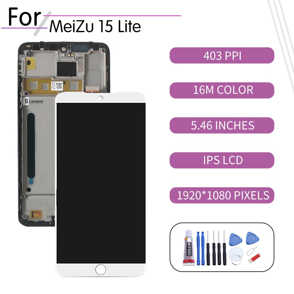 Original For MEIZU 15 Lite LCD Touch Screen Digitizer Assemb