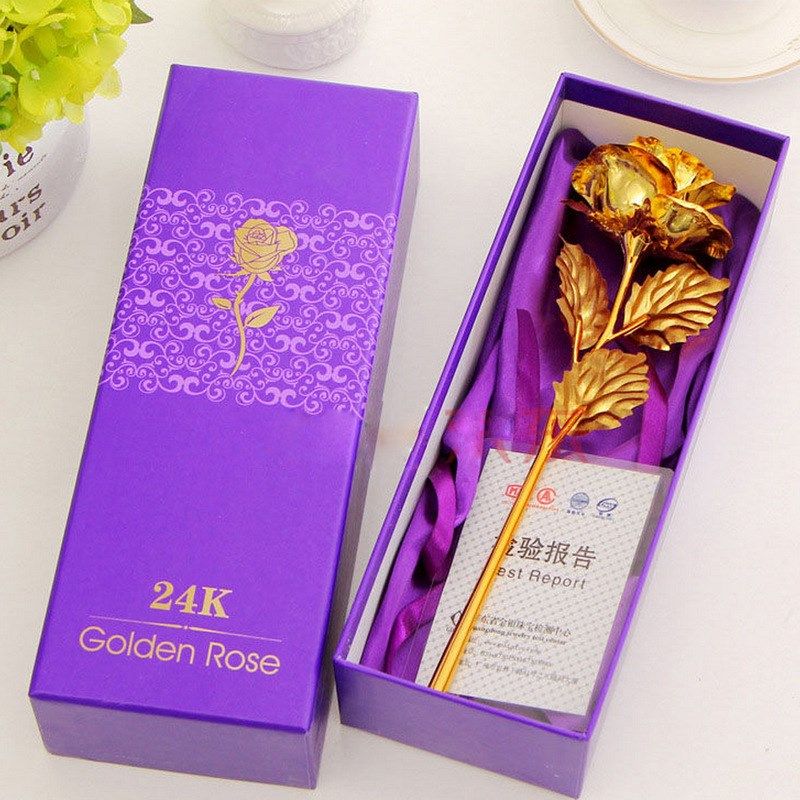24k gold foil rose artificial golden rose flower valentines