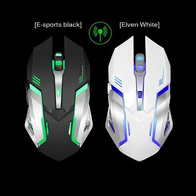 Rechargeable Wireless Mouse Quiet LED Backlit Optical Ergono