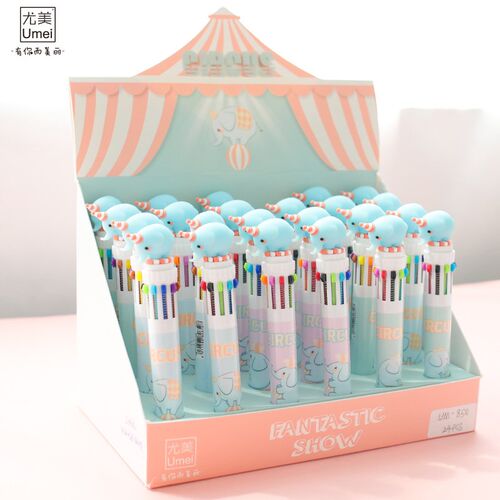Kawaii Circus Elephant 10 color Ballpoint Pen Japanese Scho