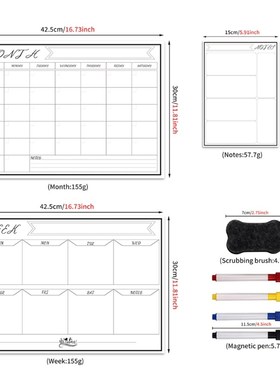 Erasable Magnetic White Board Kit Weekly Monthly Schedule Pl