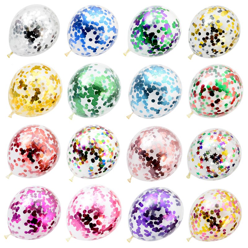 10Pcs 12inch Mixed Confetti Latex Balloons Birthday Party