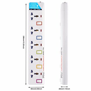 Extension Lead Power Strip Cord Individual Switched Outlet O