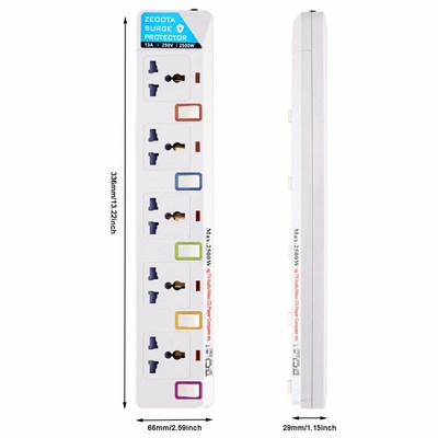 Extension Lead Power Strip Cord Individual Switched Outlet O