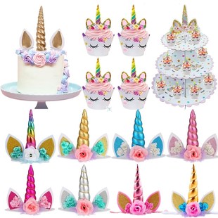 Unicorn Birthday Cake Wings Decor Cartoon Unicorn Cake
