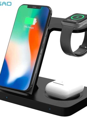 15W Qi Wireless Charger 3 in 1 Fast Charging Stand for Sams