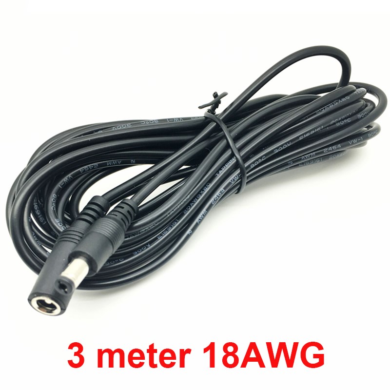 3m 12V 5.5*2.1mm DC Male to Female m/f Extension Cable 10A
