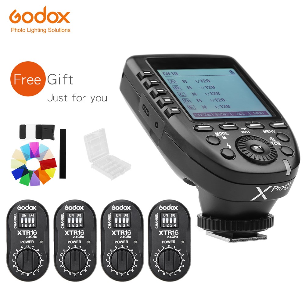 Godox XPro-C + 4x XTR-16 Receiver Flash Trigger Transmitter