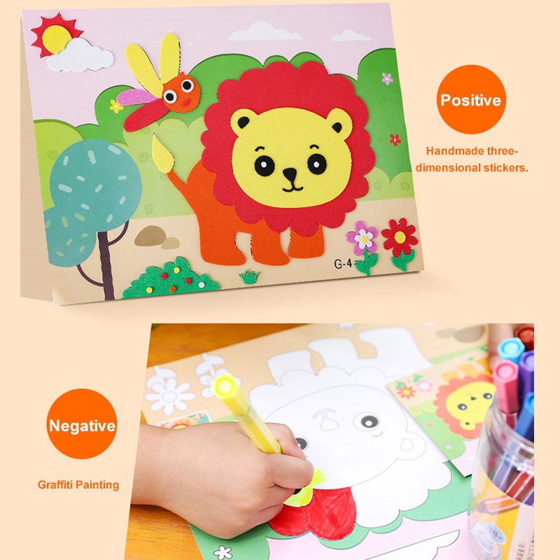 Kids DIY Stickers Puzzle Games Handmade Sponge Patch 3D EVA