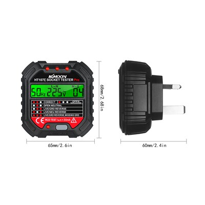 HT107E Socket Tester Voltage Test GFCI Outlet Tester with V