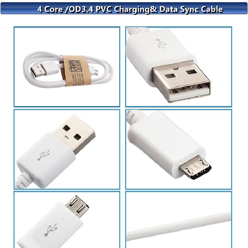 20pcs/lot micro usb phone charging cable for samsung s4 fast
