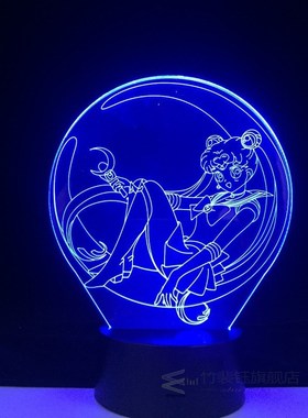 HY Sailor Moon Anime light 3D LED Lamp 16 Colors Changing Ni