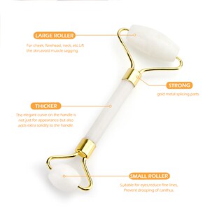 White Jade Face Massage Roll Gouache Scraper Guasha Masseur