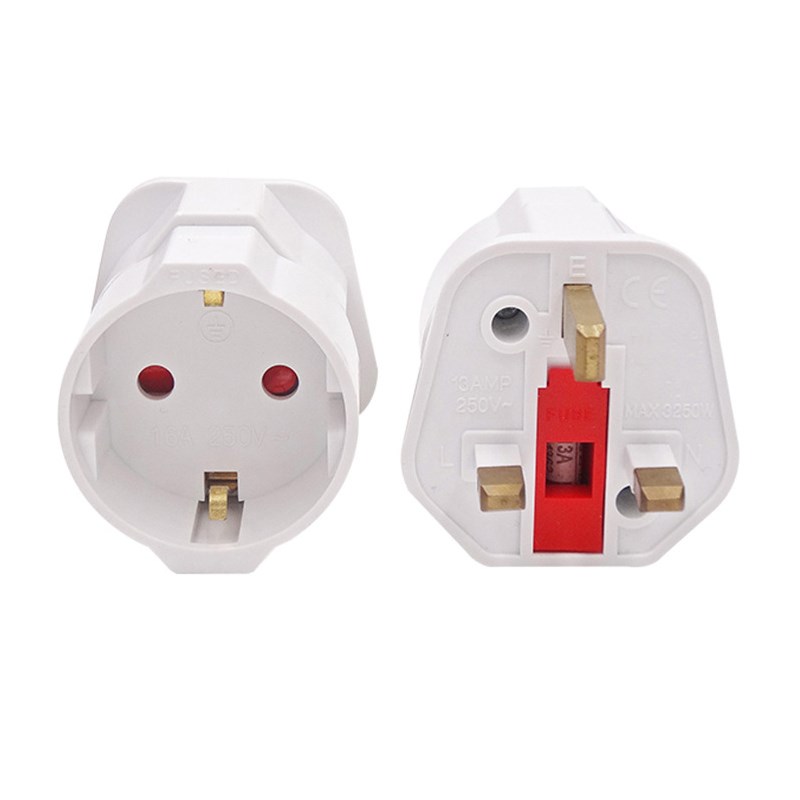 EU Euro 2 Pin to UK 3 Pin Plug AC Universal Adapter Travel