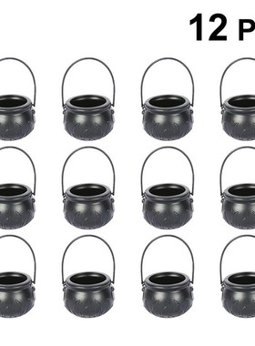 12 Pcs Pumpkin Bucket Halloween Witch Simple Patn Bucket