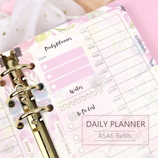 Papers Filler Daily-Planner 6-Hole binder-Organizer A5 A6 Fl