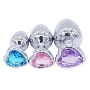 Crystal Heart Shaped Anal Plugs Metal Butt plugs anal toys
