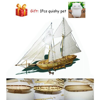 1100 Scale Assembling Wooden Sailboat DIY Ship Model Kit H