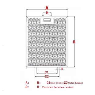390X136 range hood filter Exhaust hood metal dust filter Coo