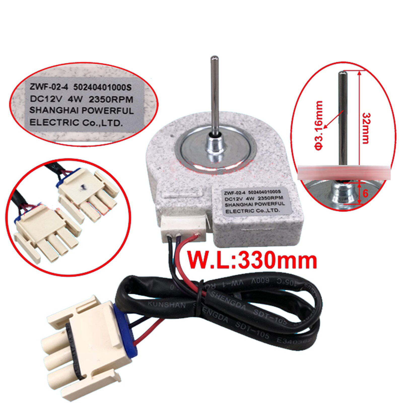 Fan Motor ZWF-02-4 50240401000S for Midea/Ronshen/Hisense/Me