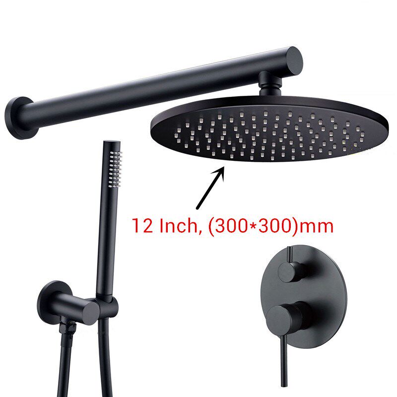 s Black Shower Set Bathroom Faucet Ceiling Or Wall Shower Ar