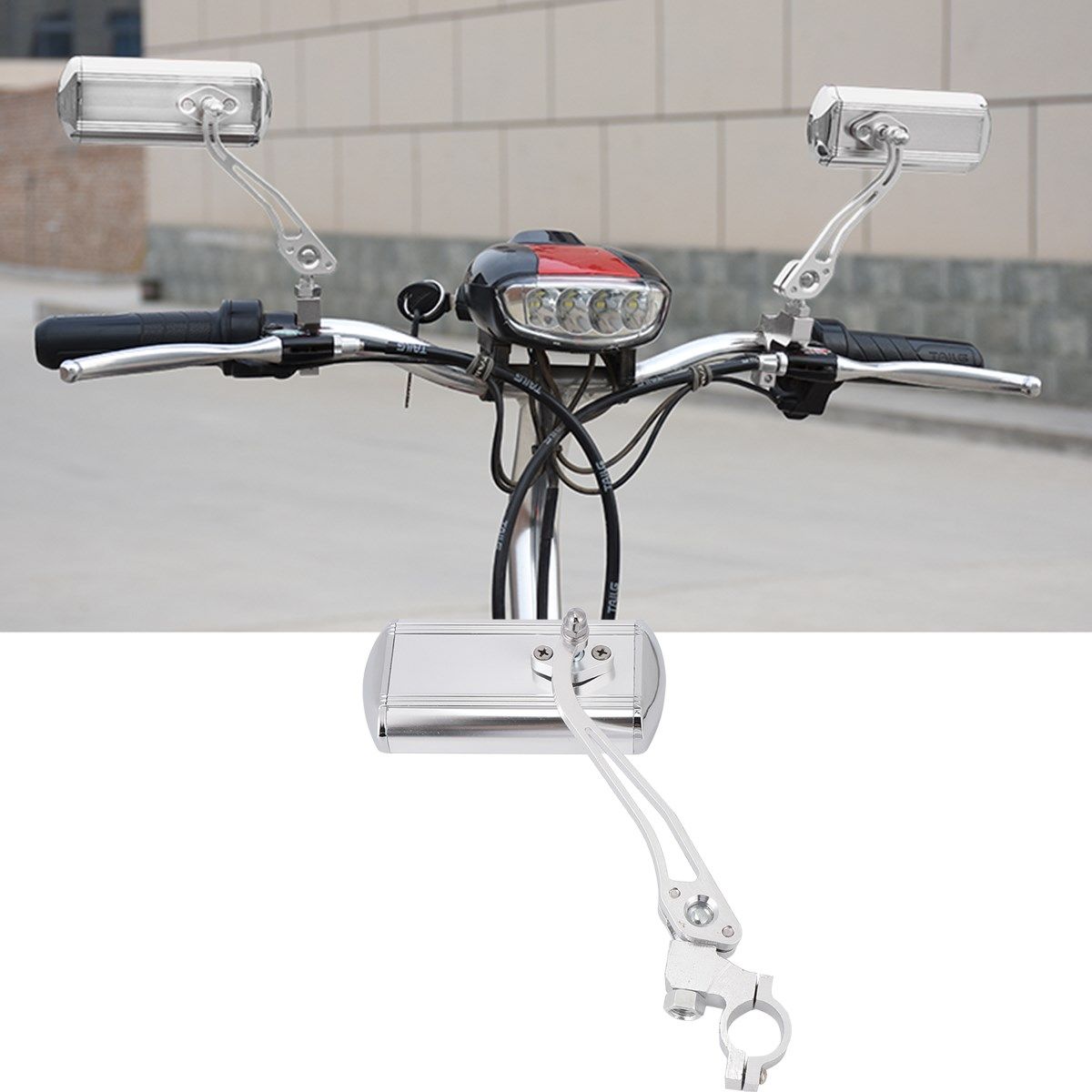 Bicycle-Accessories Bike-Handlebar-Mirror Retroreflector Rot图片